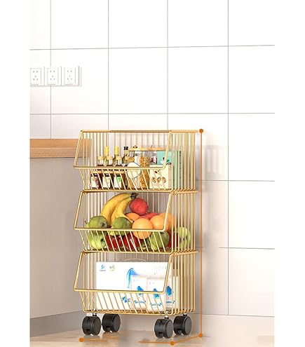 Amazon.co.jp: キッチンワゴン キッチンラック キャスター付き